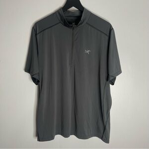 Arc’Teryx Accelero Comp Zip Neck Short Sleeve Shirt Mens XL Grey